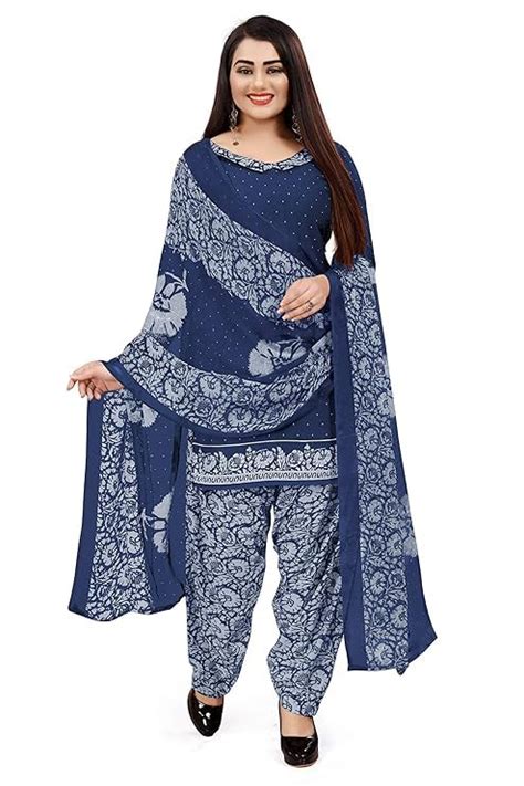 Buy LG Fashion reyon Blue Polka dot Print Kurta with florel Blue ...