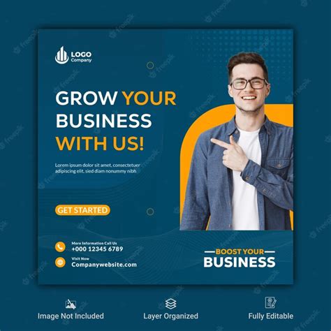 Corporate social media post template | Premium Vector