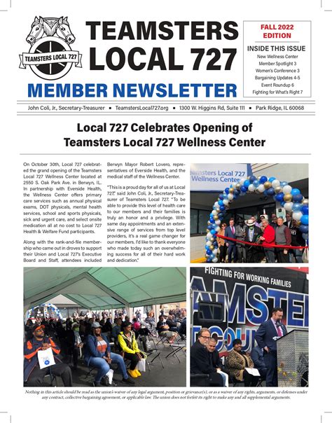 Read the Local 727 Fall 2022 Edition Member Newsletter Now! : Teamsters ...