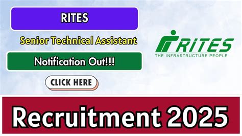 RITES Senior Technical Assistant Recruitment 2025 Notification PDF Out ...