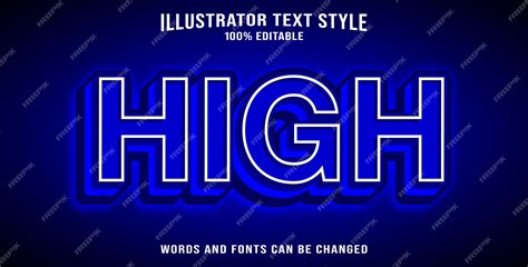 High text effect | Premium Vector