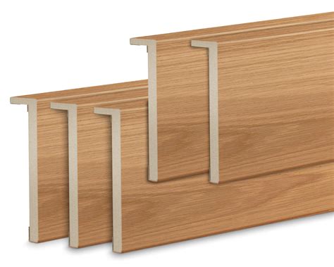 Kit de 5 tapetas en L extensible rechapado roble 80 x 12+80 x 10 mm ...