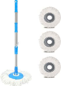 THUNDER FIT START FRESH 1 Mop Stick Rod and 3 Refill Stainless Steel ...