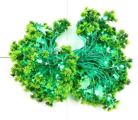 Small Green Flowers 60 LED String Fairy Lights