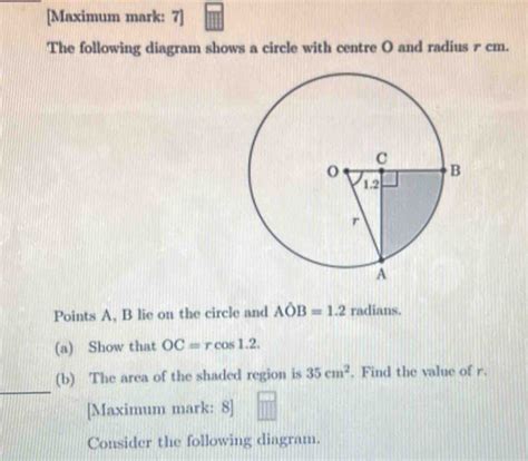 [Maximum mark: 7] The following diagram shows a circle with centre O ...