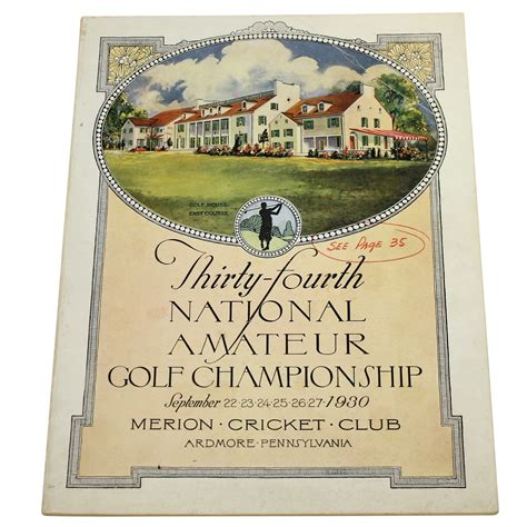 Lot Detail - 1930 US Amateur Championship at Merion Program - Bobby ...