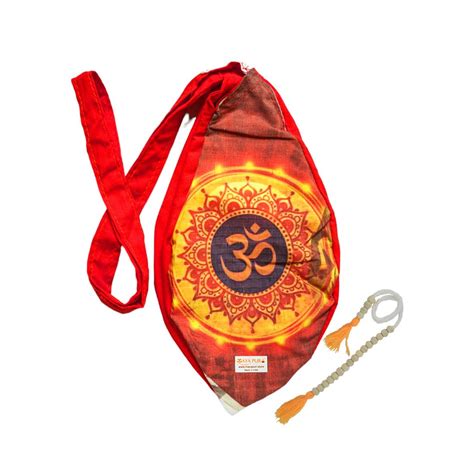 MAYAPURI Om (Aum) Printed Gomukhi Japa Mala Bag, Pure Cotton Beads Bag ...