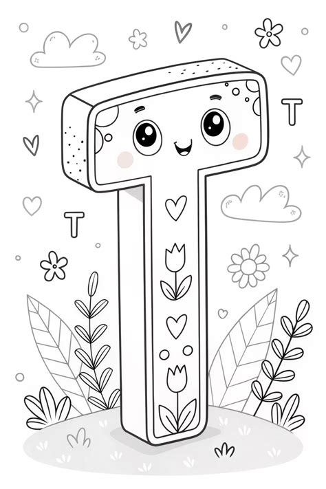Happy Letter T Coloring Page - FREE Printable for Kids!" | Coloring ...