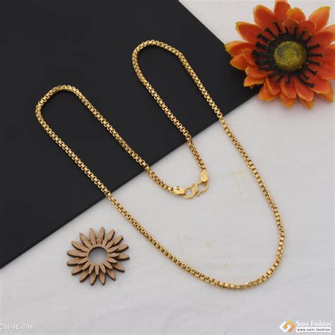 Attention-Getting Design Gold Plated Box Chain for Men - Style E798 ...