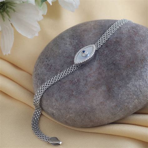 Divine Guardian Evil Eye Silver Bracelet – Amishka Jewels