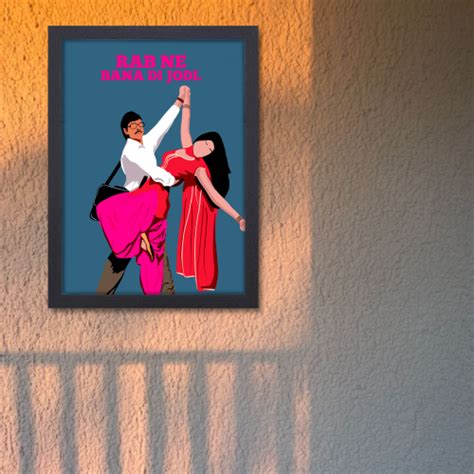Rab Ne Bana Di Jodi Shah Rukh Khan Quote Framed Poster Canvas Photo ...