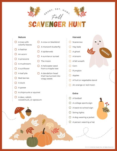 Fall Nature Scavenger Hunt