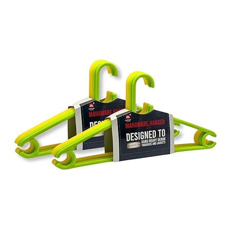 Mahaware Sturdy Polypropylene Hanger, Pack of 12, Green and Yellow ...