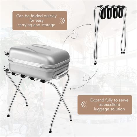 GOFLAME Folding Luggage Rack, Chrome Metal Suitcase India | Ubuy