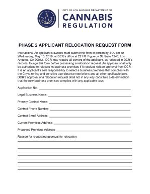 Fillable Online PHASE 2 APPLICANT RELOCATION REQUEST FORM Fax Email ...