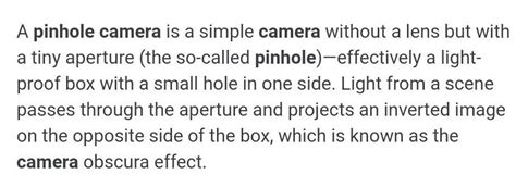 What is the meaning of pinhole camera? - Brainly.in