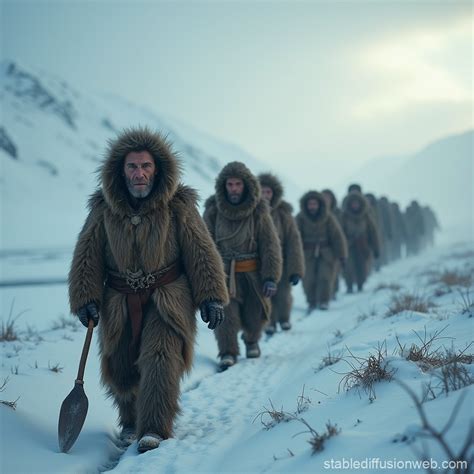 Early Homo sapiens Migration through Bering Strait | Stable Diffusion Online