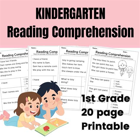 Kindergarten Reading Comprehension Worksheet First Grade Worksheet ...