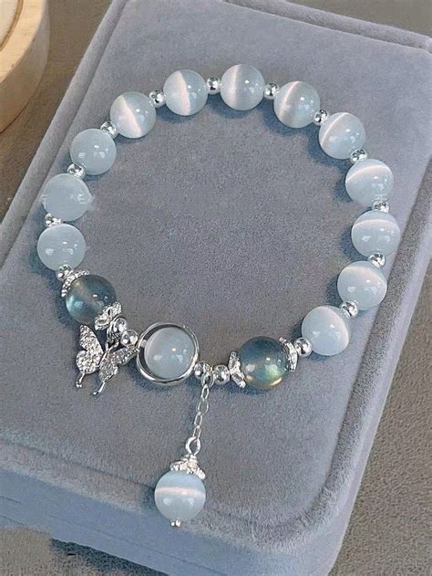 Butterfly Charm Beaded Bracelet | Pretty jewelry necklaces, Beaded ...