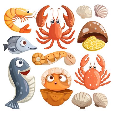 Frutos do mar restaurante vetor menu de mar peixe ilustração comida ...