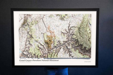 Grand Canyon Elevation Map with Shaded Relief – GeoJango Maps