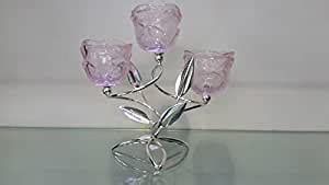 Buy Silver Spirit Silver Plated Rose Candle Holder(22*16*22 cm ,Silver ...