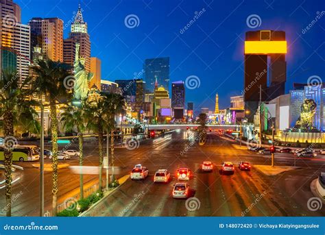 Las Vegas strip sunset editorial image. Image of city - 148072420