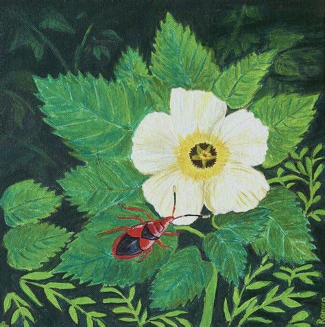 "Beauty And The Bug": Green Acrylic Artcontent by Ramya Rajasekar ...