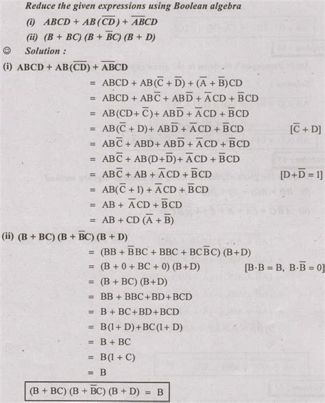 Minimization of Boolean Expressions using Algebraic Method Problems ...