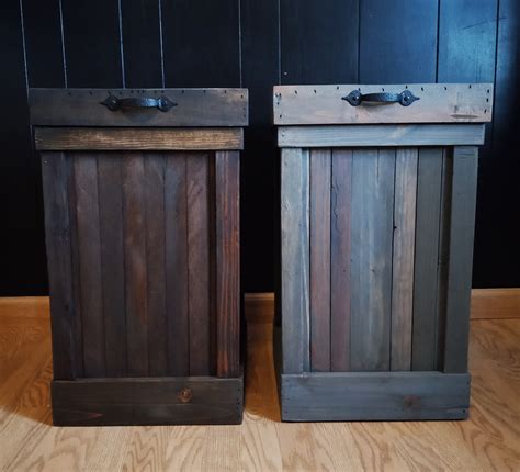 Rustic Wood 13 Gallon Kitchen Trash Can - Etsy