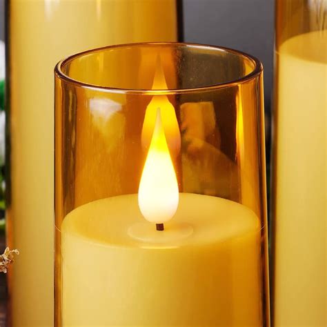 Buy HOMESAKE Set of 3 LED Pillar Candles with Holders from Homesake at ...