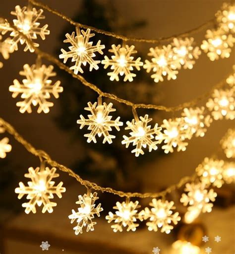 Image result for Snowflake String Lights Plug In