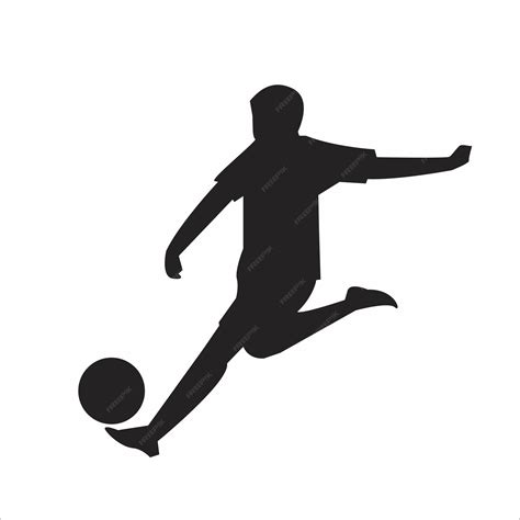 Football player soccer player silhouette vector illustration | Premium Vector