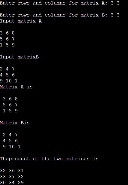 Simple Program Matrix Sample 的图像结果