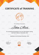 Physical Fitness Training Certificate Design Template in PSD, Word