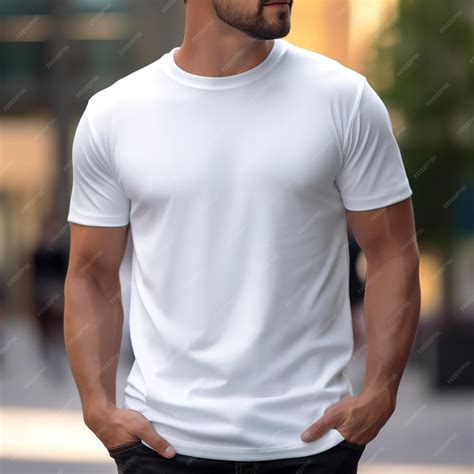 Premium Photo | Full white tee shirts for men