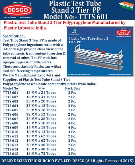 Plastic Test Tube Stand 3 Tier Polypropylene - Manufacturers, Vendors ...