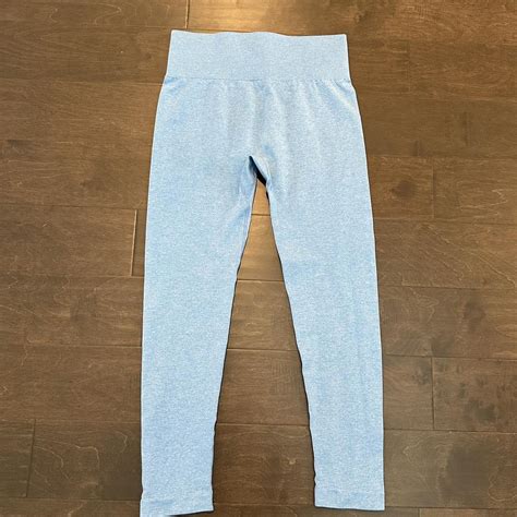 Shein Light Blue Leggings 🐬 size: L condition: worn... - Depop