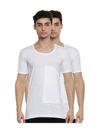 RAMRAJ COTTON Pack of 2 Men's White Round Neck Half Sleeve with Pocket ...