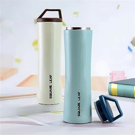 SQUARE LEAF 304 Stainless Steel Leak Proof Vacuum Thermal Water Bottle ...