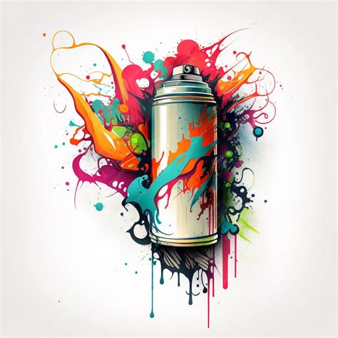 Premium Photo | Graffiti spray can with colorful splats and spray paint ...