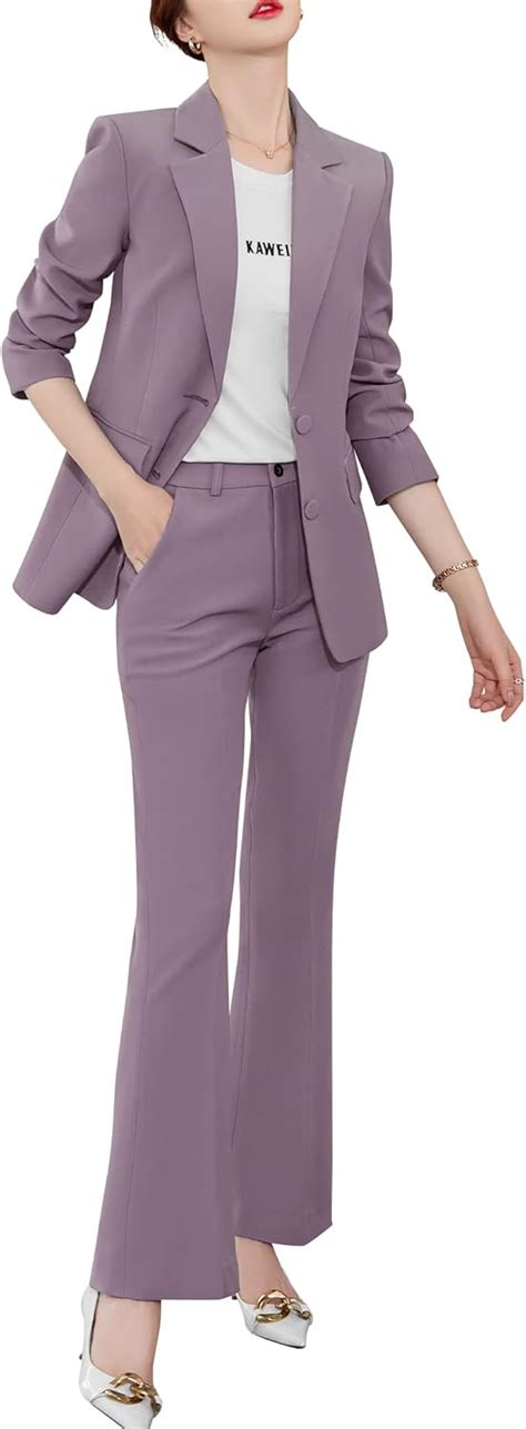 Women's Blazer Suits Two Piece Solid Work Pant Suit India | Ubuy