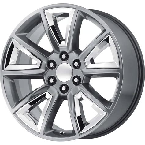 Silverado 1500 PR168 Hyper Silver with Chrome Accents 6-Lug Wheel; 22x9; 24mm Offset (07-13 ...