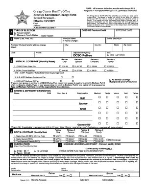 Fillable Online Orange County Sheriff's Office Beneflex Enrollment ...