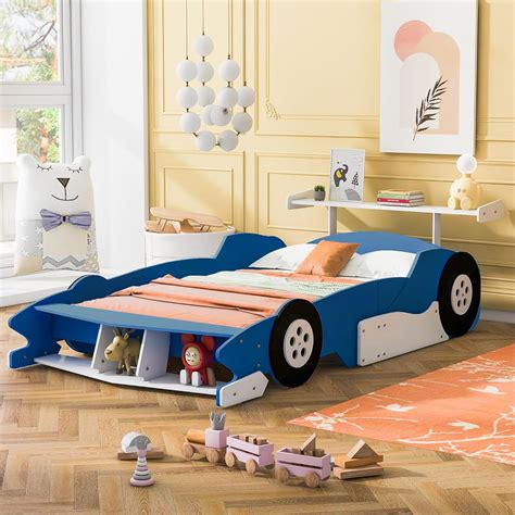 Amazon.com: Full Size Race Car Bed for Boys,Cool Car Bed Frame with ...