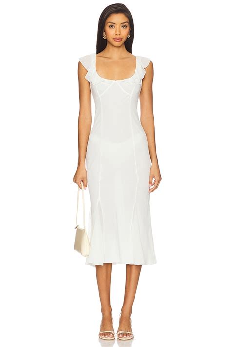 Camila Coelho Alda Midi Dress in Bone | REVOLVE