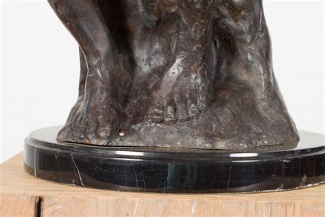 Lost Wax Cast Bronze Sculpture on Base Inspired by Auguste Rodin's The thinker For Sale at 1stDibs