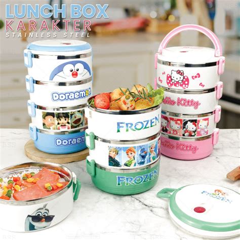 Promo Rantang lunch box lucu 4ssn gambar minion hello kitty frozen ...