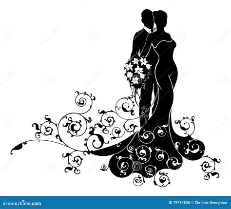 African American Wedding Couple Silhouette