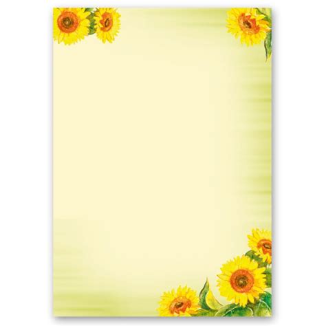Briefpapier Blumen & Blüten SUNFLOWERS - DIN A4 - 20 Blatt